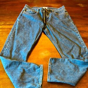 Hudson Riley Relaxed Straight Women’s Jeans with Exposed Ring Pull Zipper